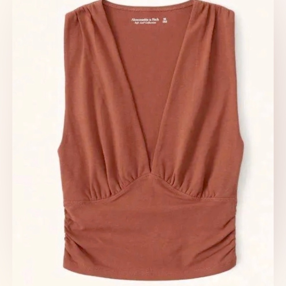 Abercrombie Cotton Seamless Fabric Ruched Top